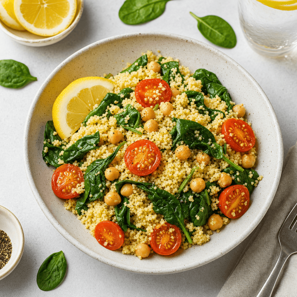 Spinach Tomato Couscous Bowls