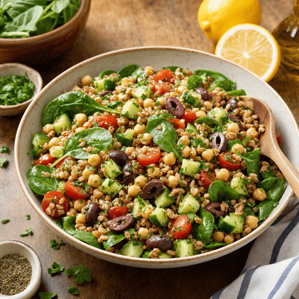 Mediterranean Chickpea Farro Bowl