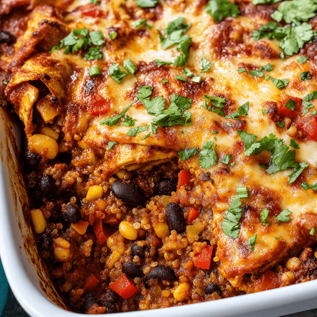 Black Bean Quinoa Enchilada Bake