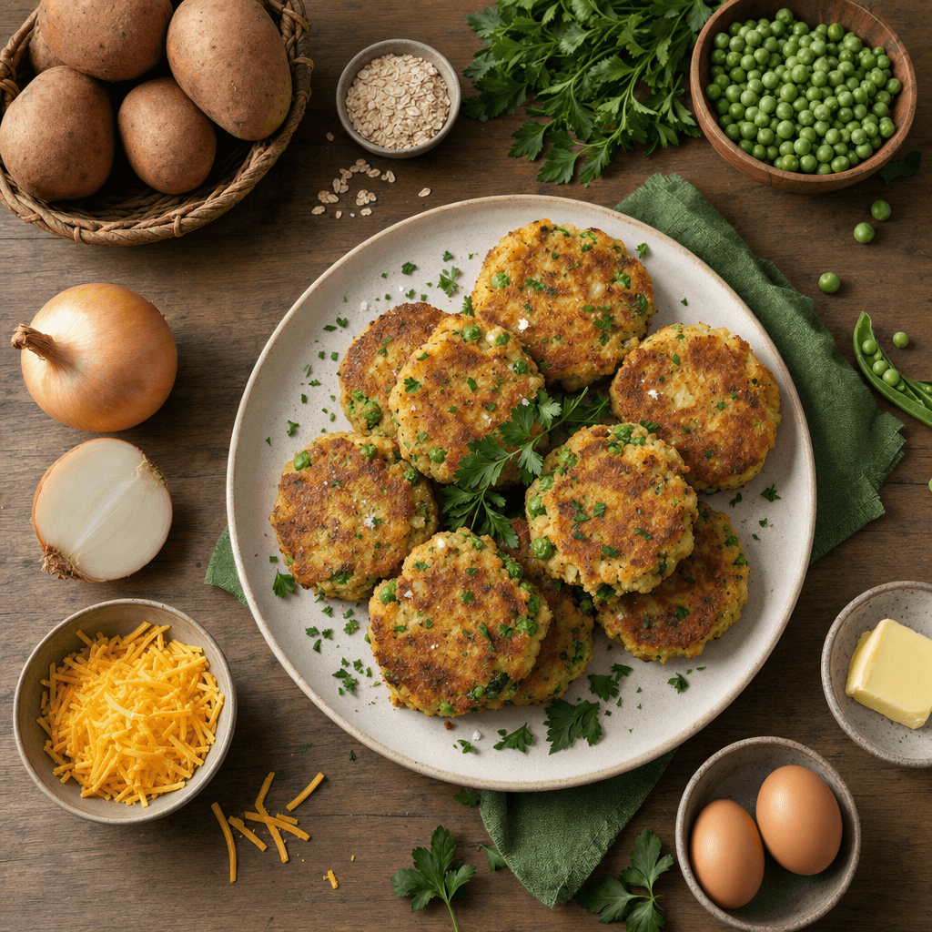 Potato Pea Garden Cakes