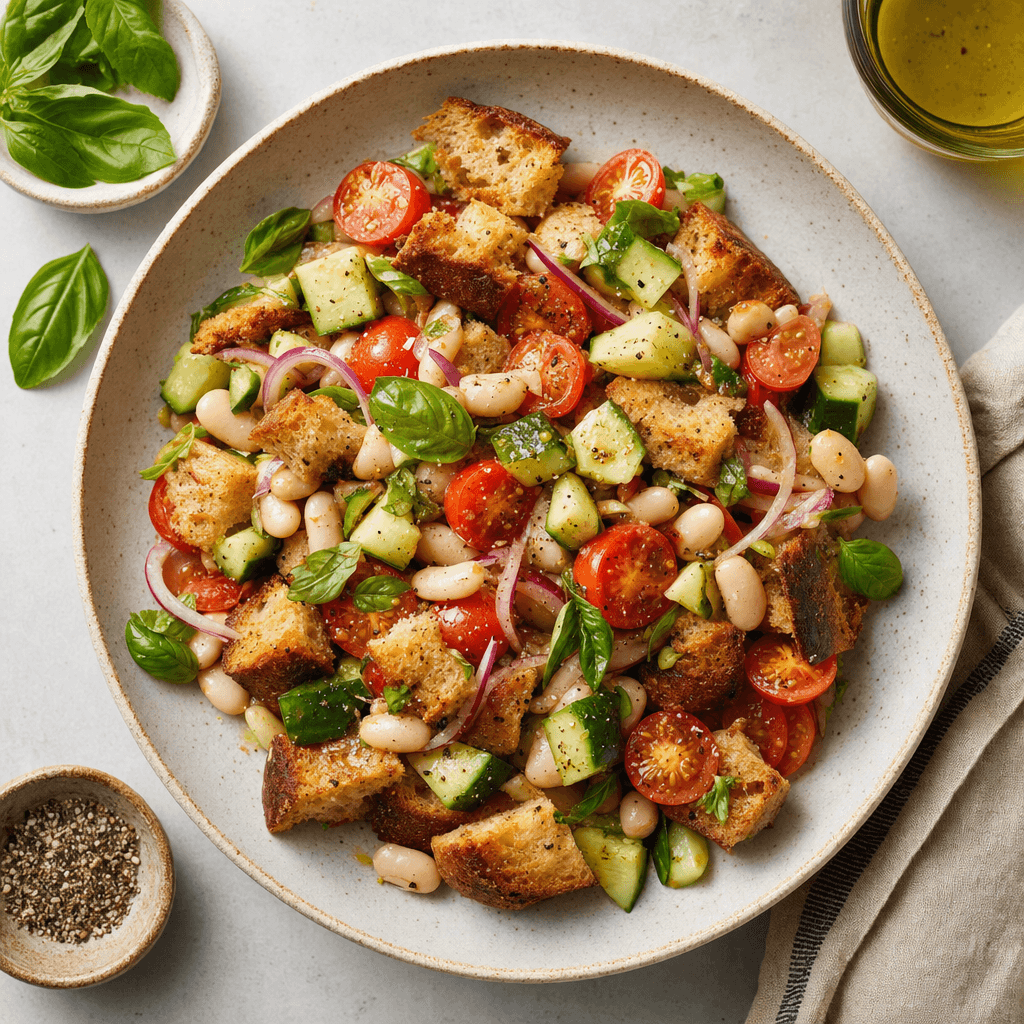 Sourdough Tomato White Bean Panzanella