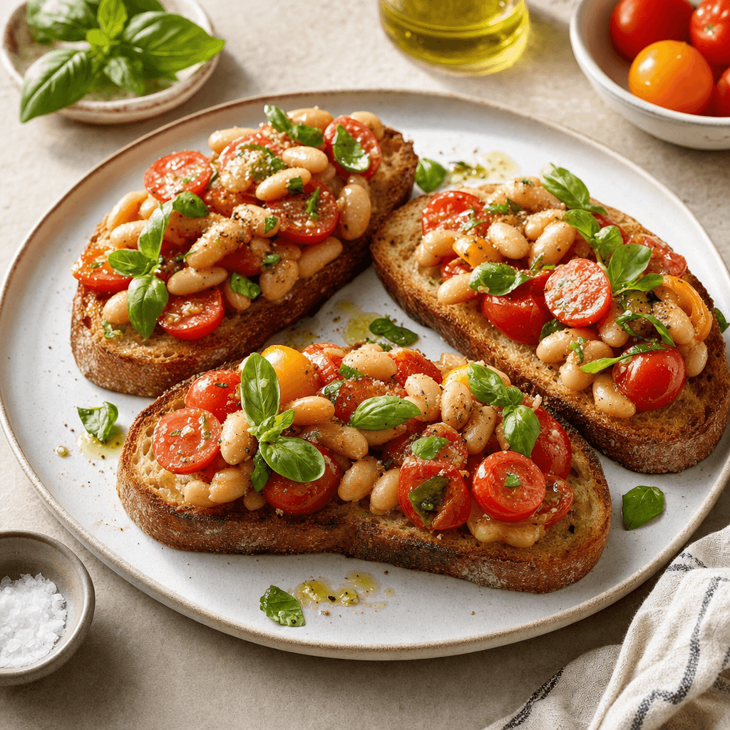 Tomato White Bean Toasts