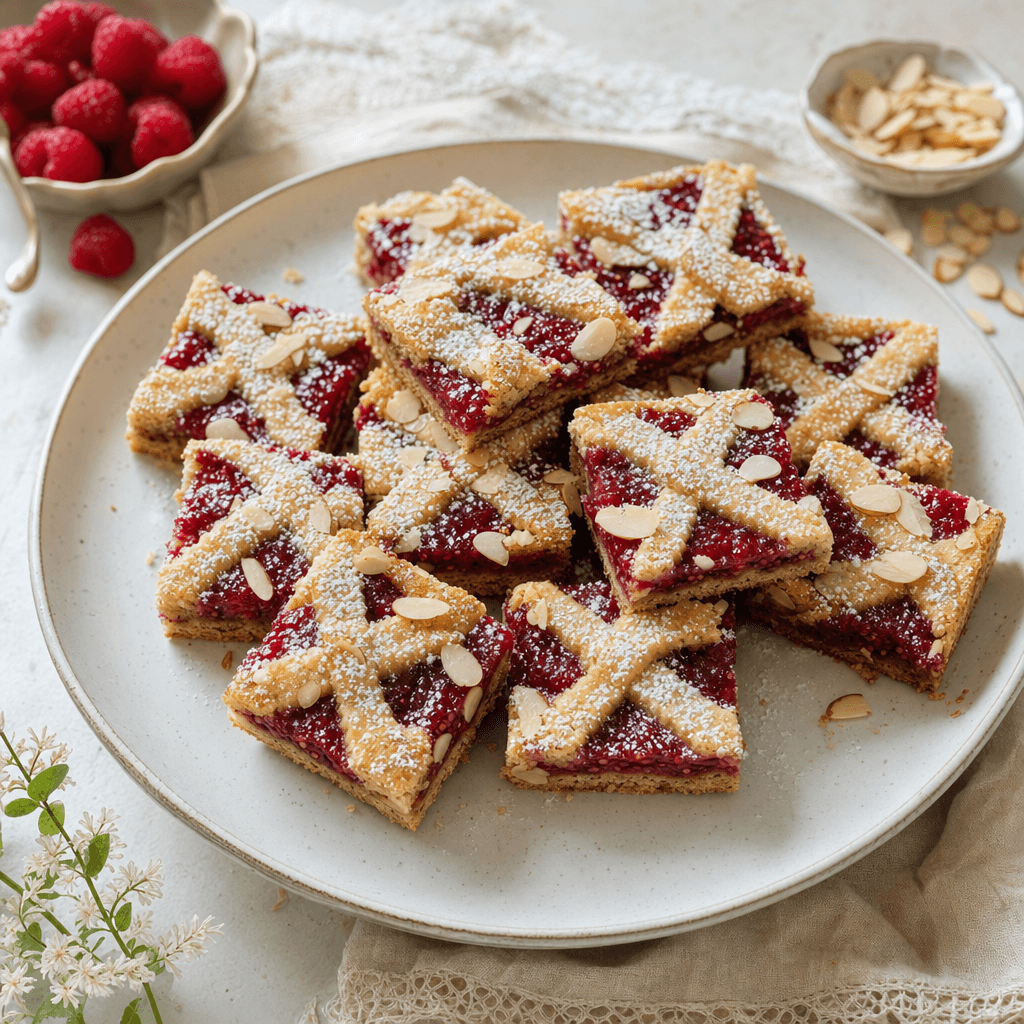 Austrian Raspberry Linzer Bars