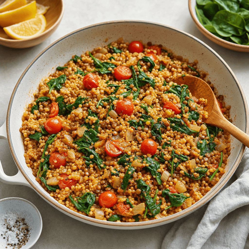 Lentil Spinach Skillet
