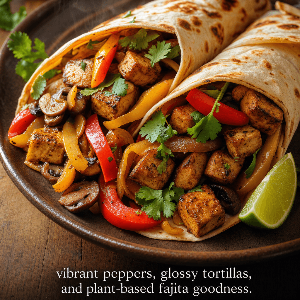 Tofu Mushroom Fajita Wraps