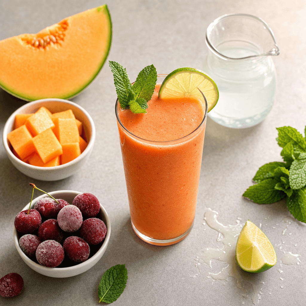Cantaloupe Cherry Lime Smoothie recipe combo