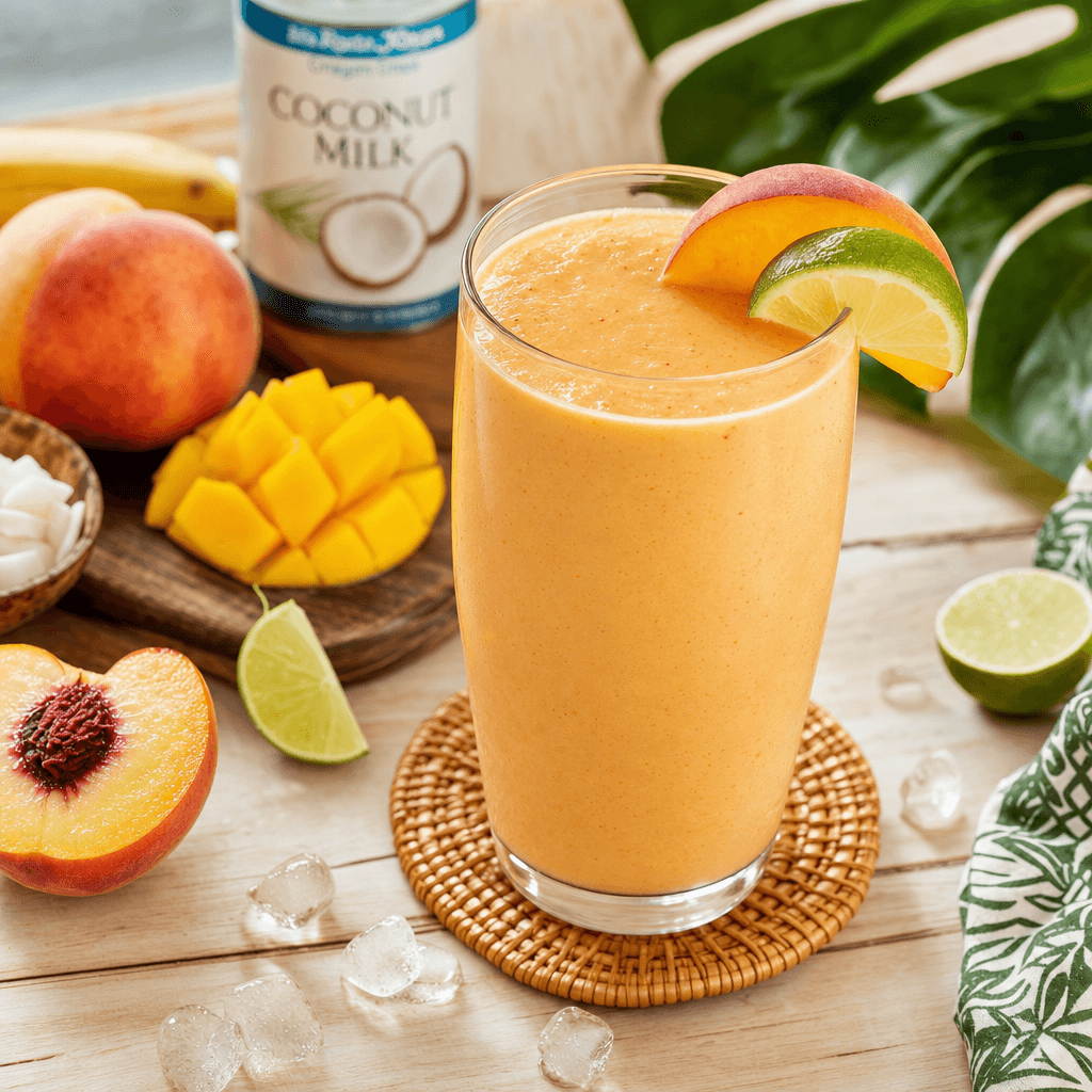 Mango Peach Coconut Smoothie recipe combo