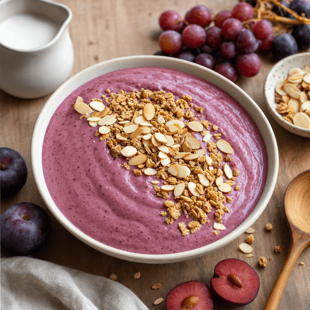 Plum Grape Crunch Smoothie Bowl recipe combo