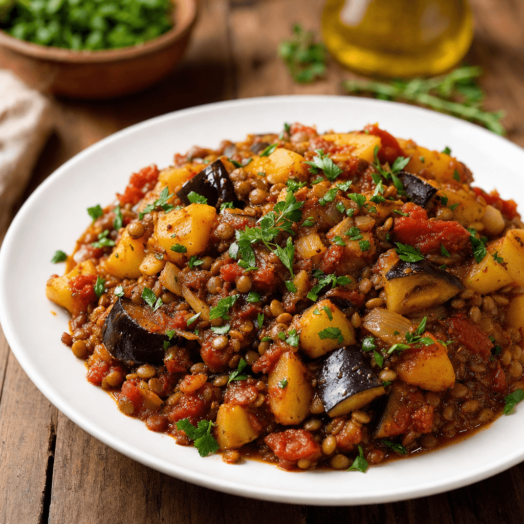 Lentil Eggplant Potato Skillet recipe combo