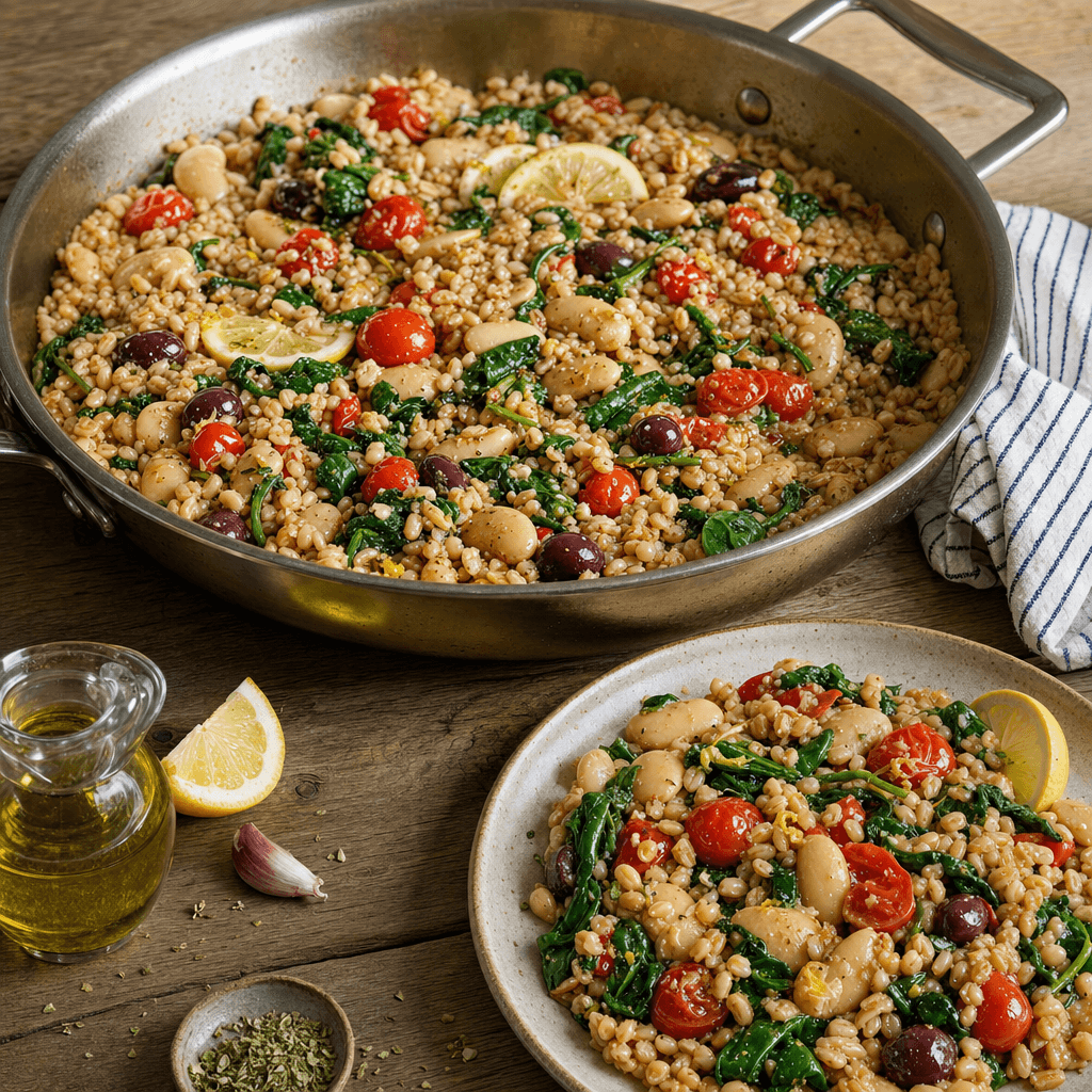 Lemony Butter Bean Farro Skillet recipe combo