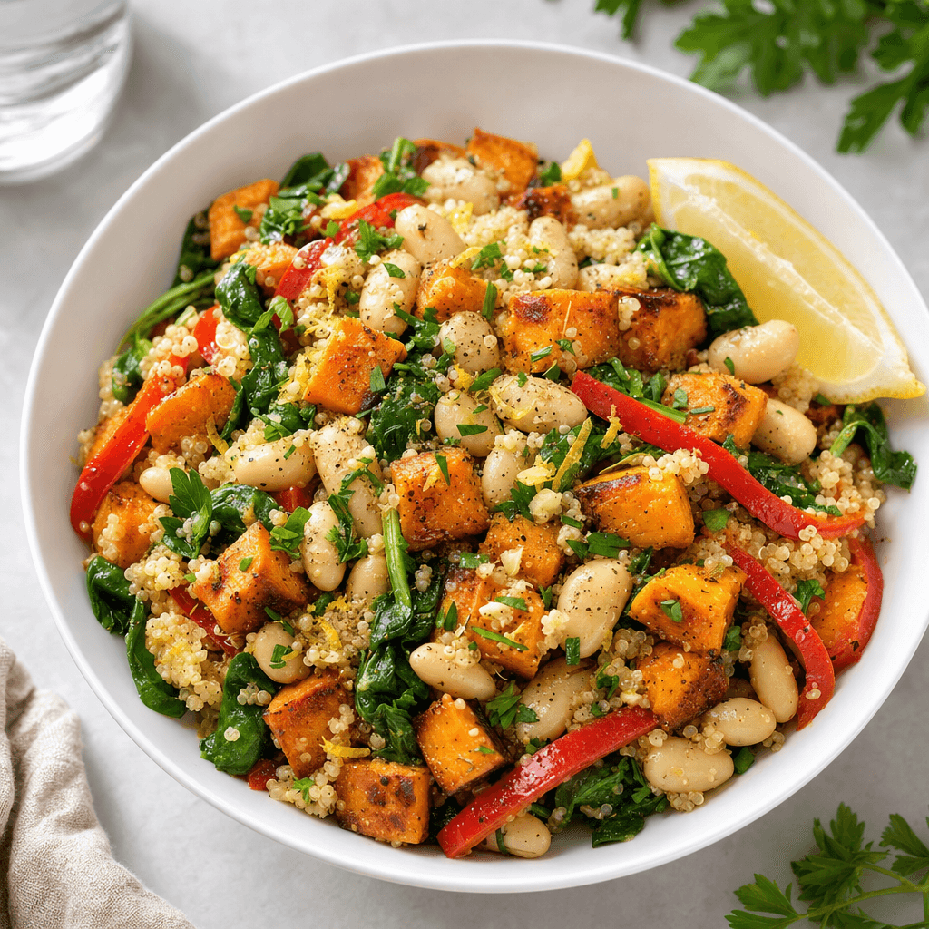 Quinoa Sweet Potato White Bean Bowl recipe combo