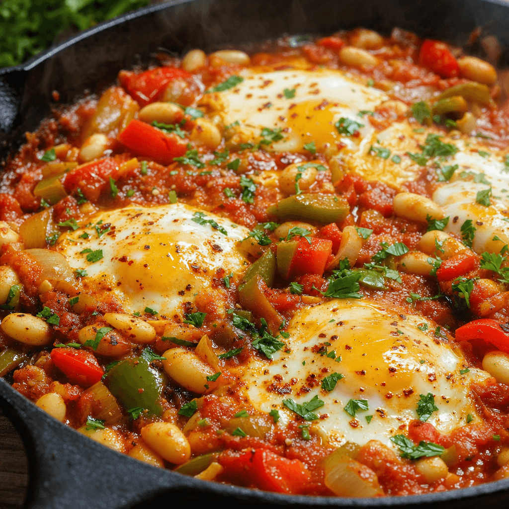 Tomato Pepper White Bean Shakshuka recipe combo