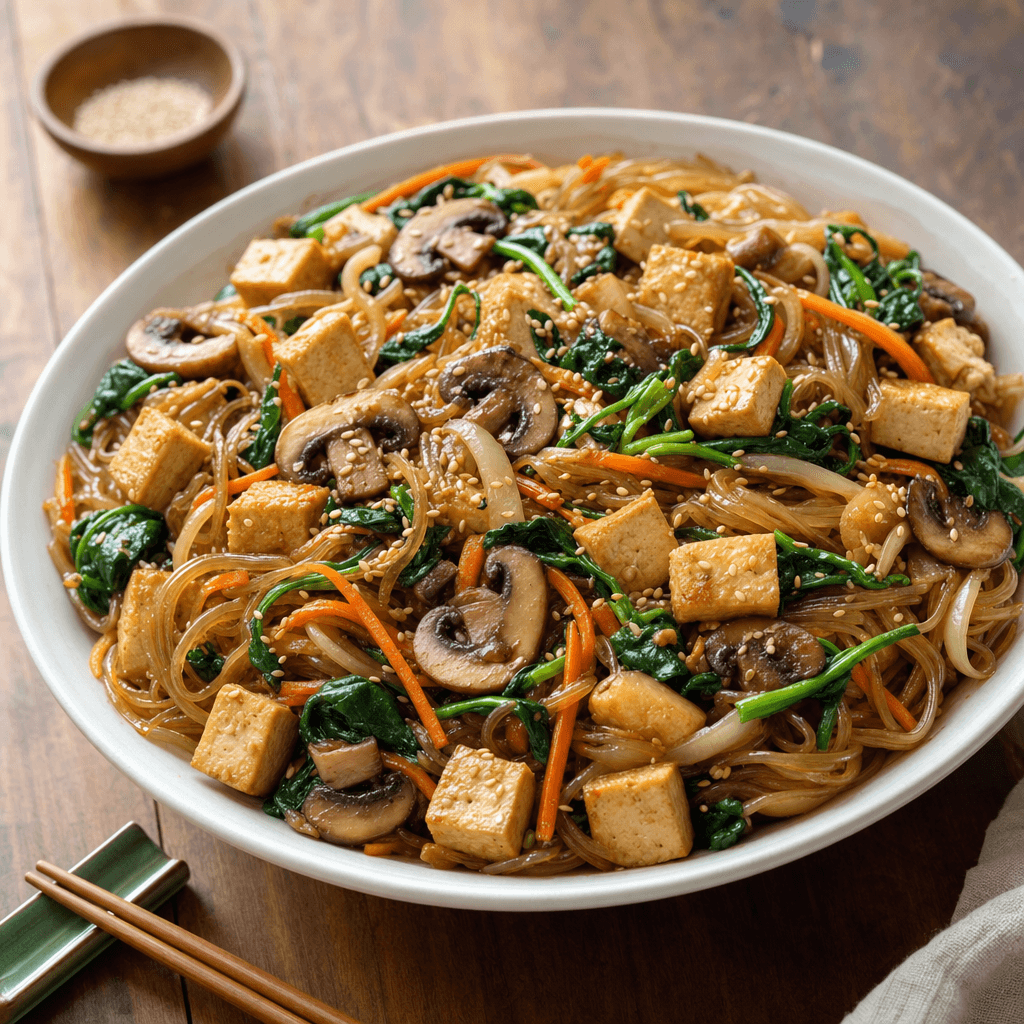 Japchae with Tofu and Vegetables recipe combo