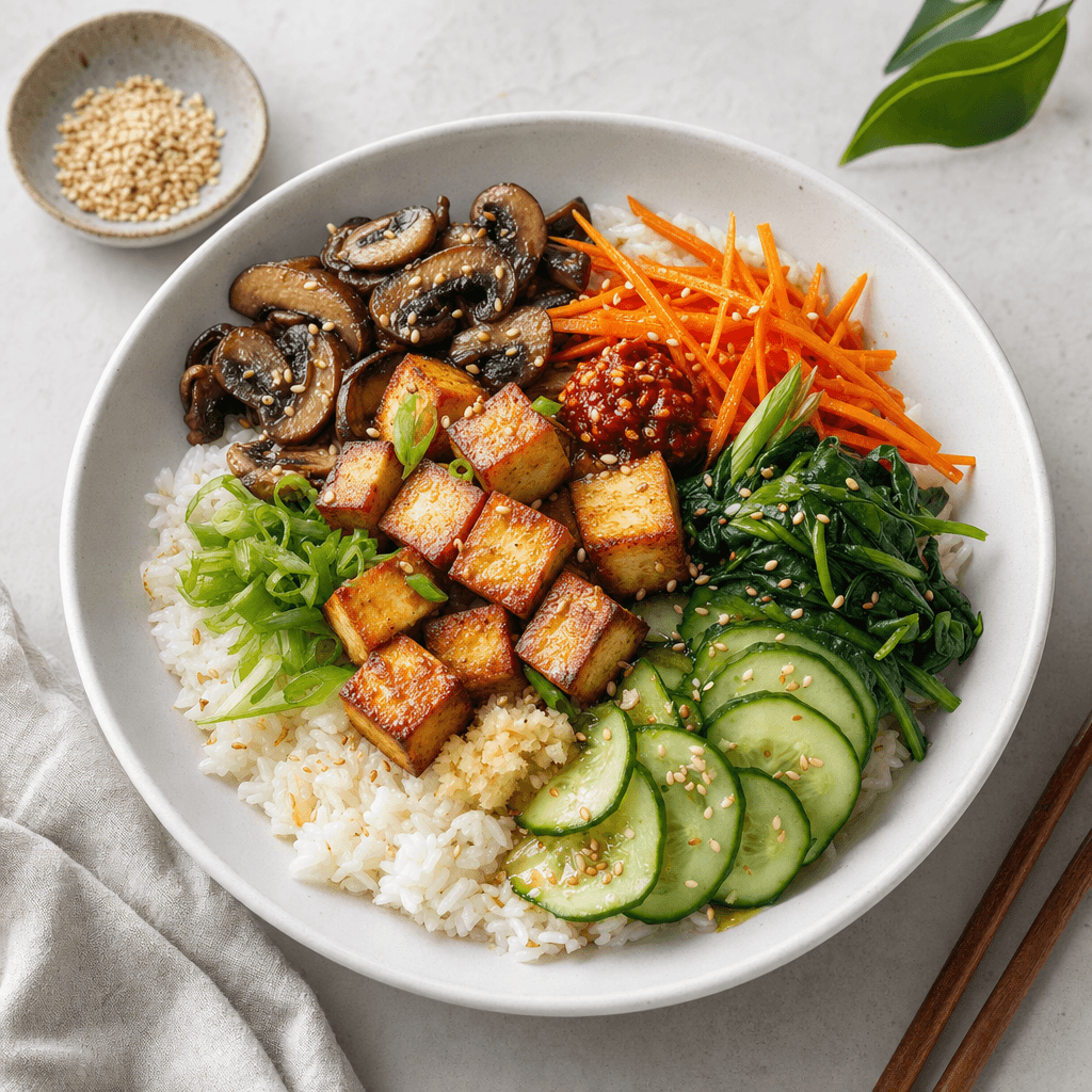 Vegan Tofu Bibimbap recipe combo