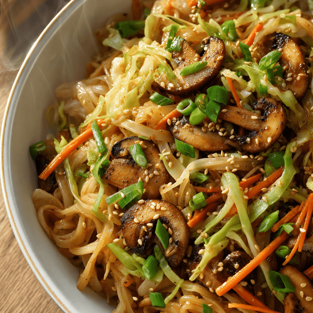 Sesame Cabbage Mushroom Noodle Bowl recipe combo
