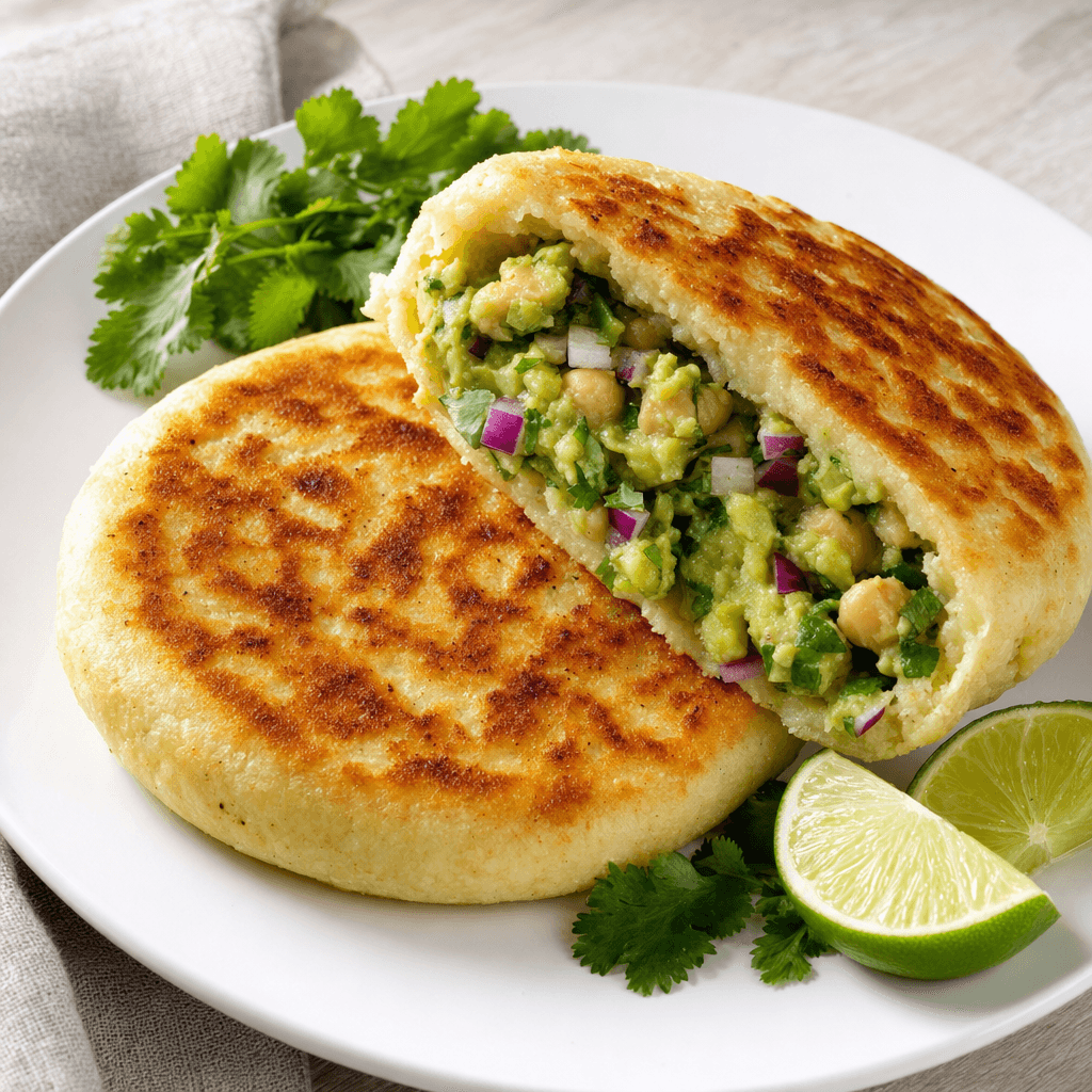 Venezuelan Reina Pepiada-Style Chickpea Arepa