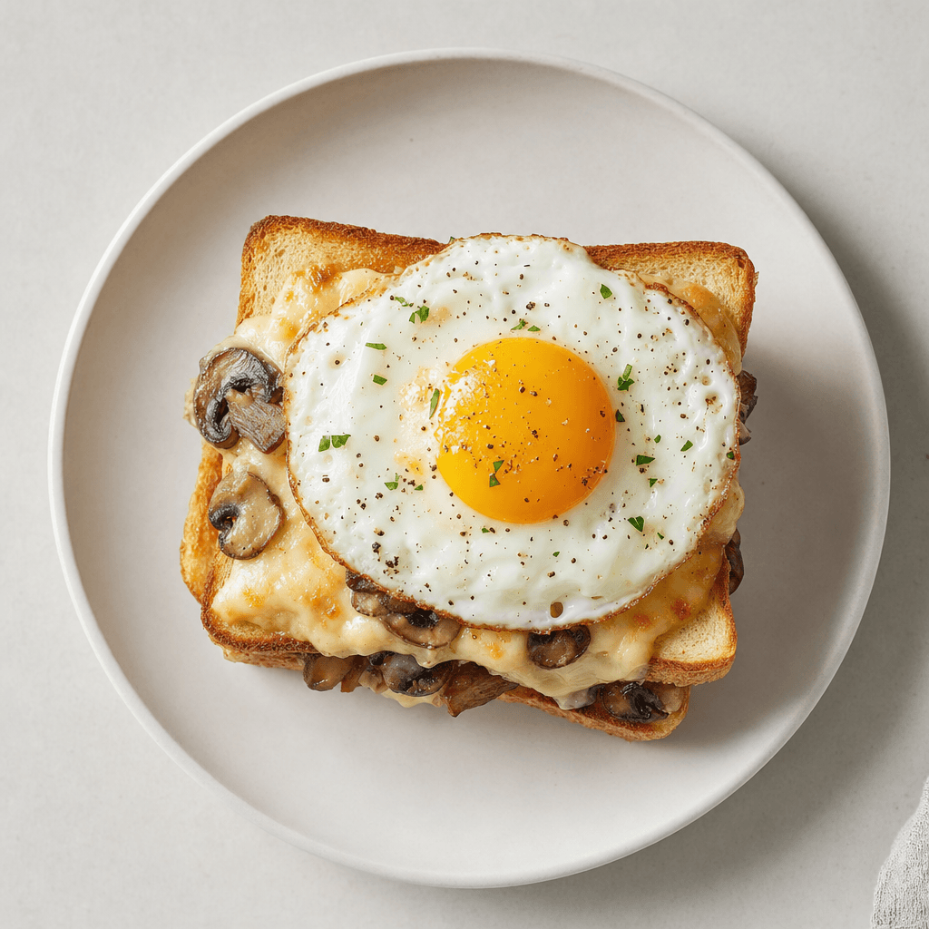 Croque Madame with Mushrooms