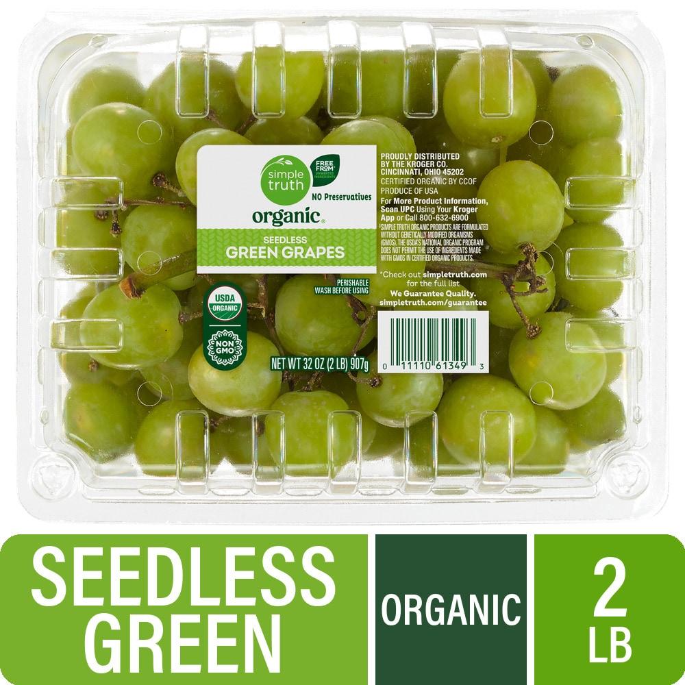Simple Truth Organic® Fresh Seedless Green White Grapes in Clamshell