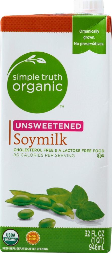 Simple Truth Organic™ Dairy Free Organic Shelf Stable Unsweetened Plain Soy Milk Quart