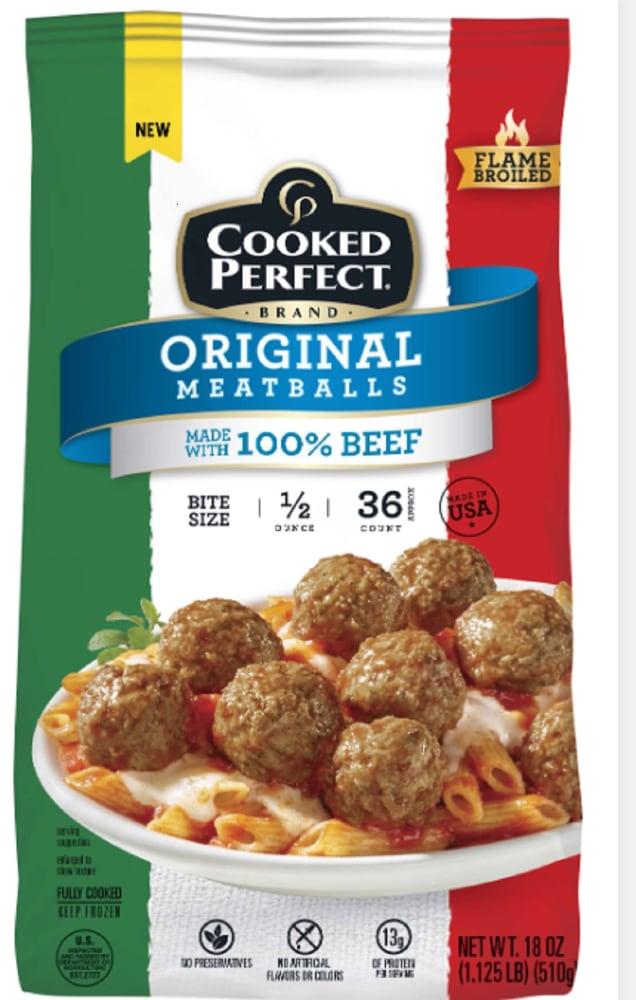Cooked Perfect Frozen All Beef Original Meatball