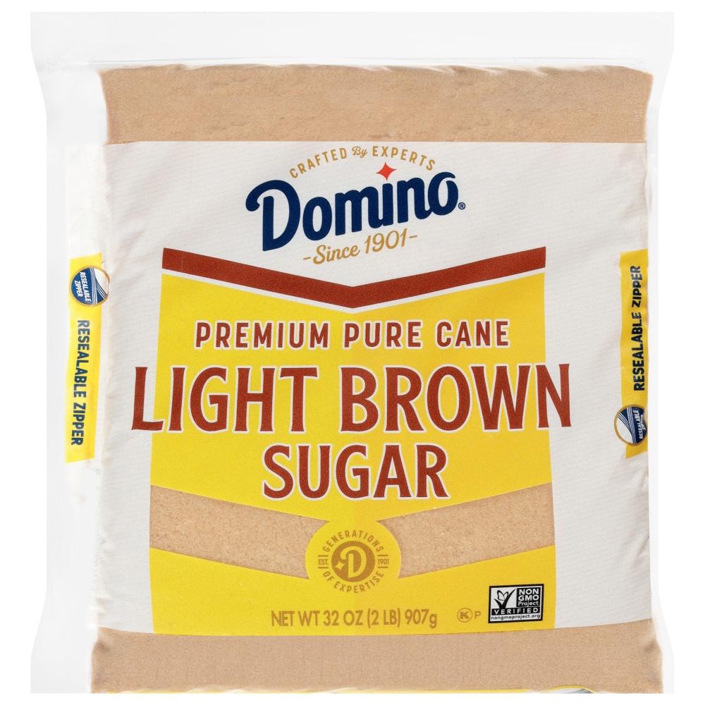 Domino Premium Pure Cane Light Brown Sugar 2 lb Zipper-Pack