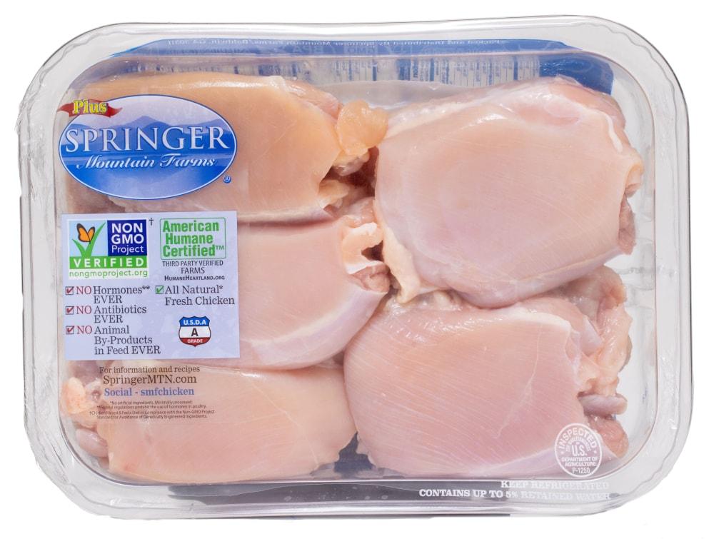 Springer Mountain Farms All Natural Boneless Skinless Fresh Chicken Thighs