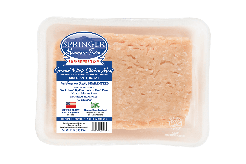 Springer Mountain Farms™ 92% Lean / 8% Fat Fresh Ground Chicken
