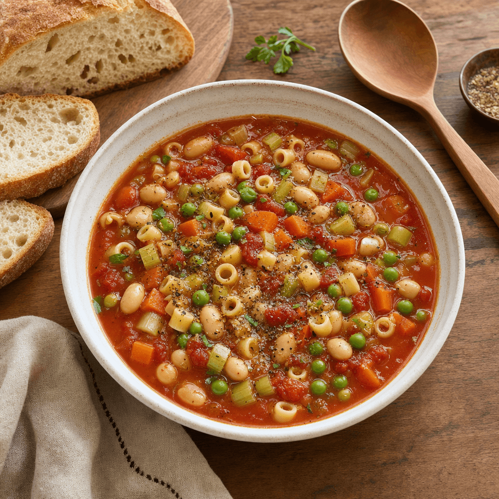 Green Pea and White Bean Minestrone
