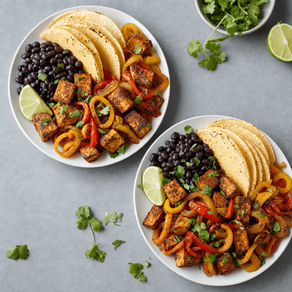 Sheet-Pan Tofu Fajita Lunch Plates