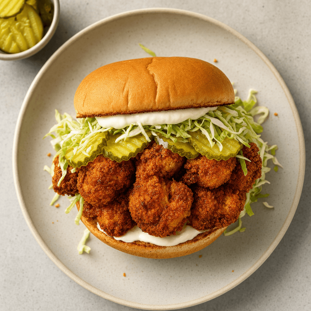 Nashville Hot Cauliflower Sandwich recipe combo