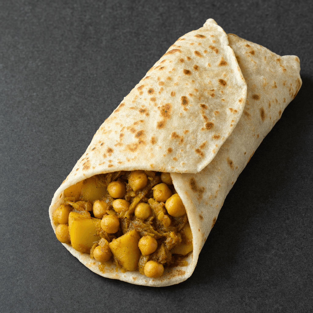 Trinidad Roti with Curried Channa and Potatoes recipe combo