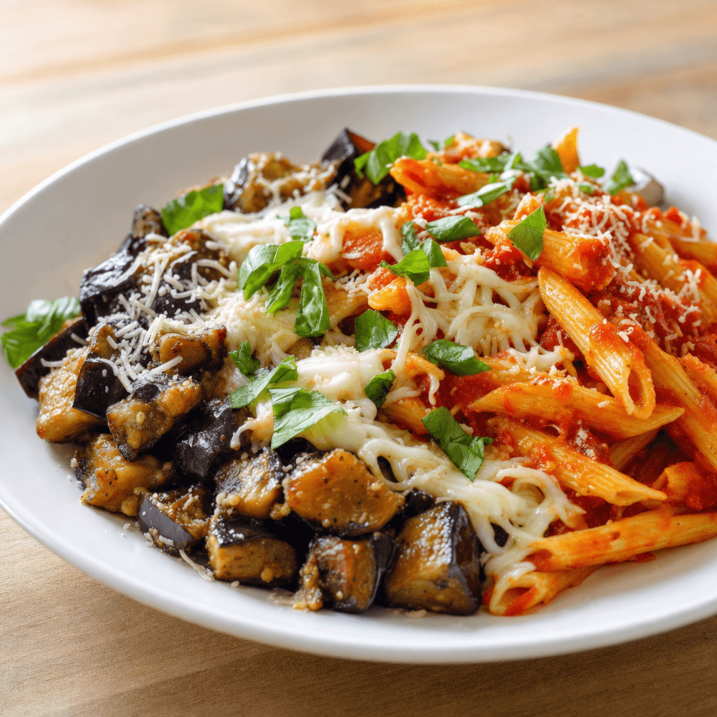 Deconstructed Eggplant Parmesan Pasta