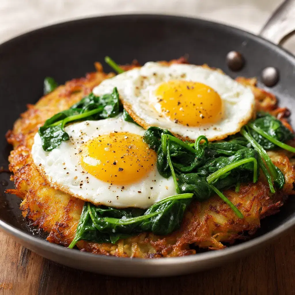 Swiss Potato Rösti with Spinach and Egg