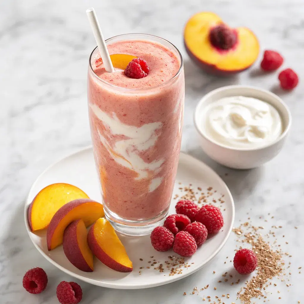 Peach Raspberry Yogurt Smoothie recipe combo
