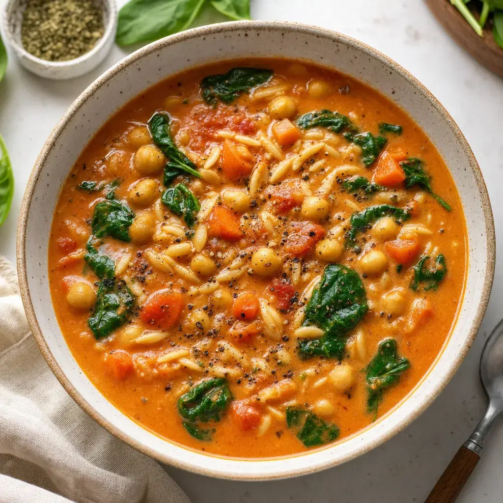 Chickpea Tomato Orzo Soup