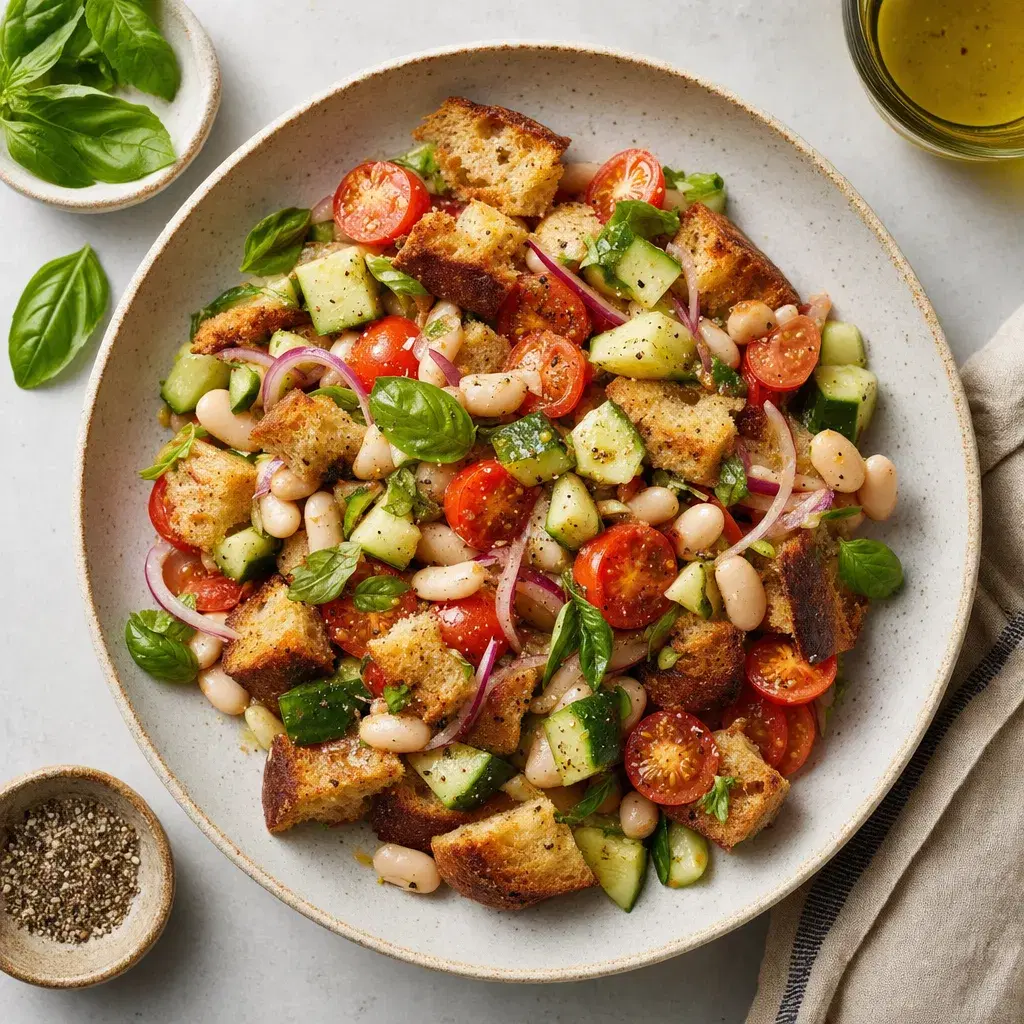 Sourdough Tomato White Bean Panzanella recipe combo
