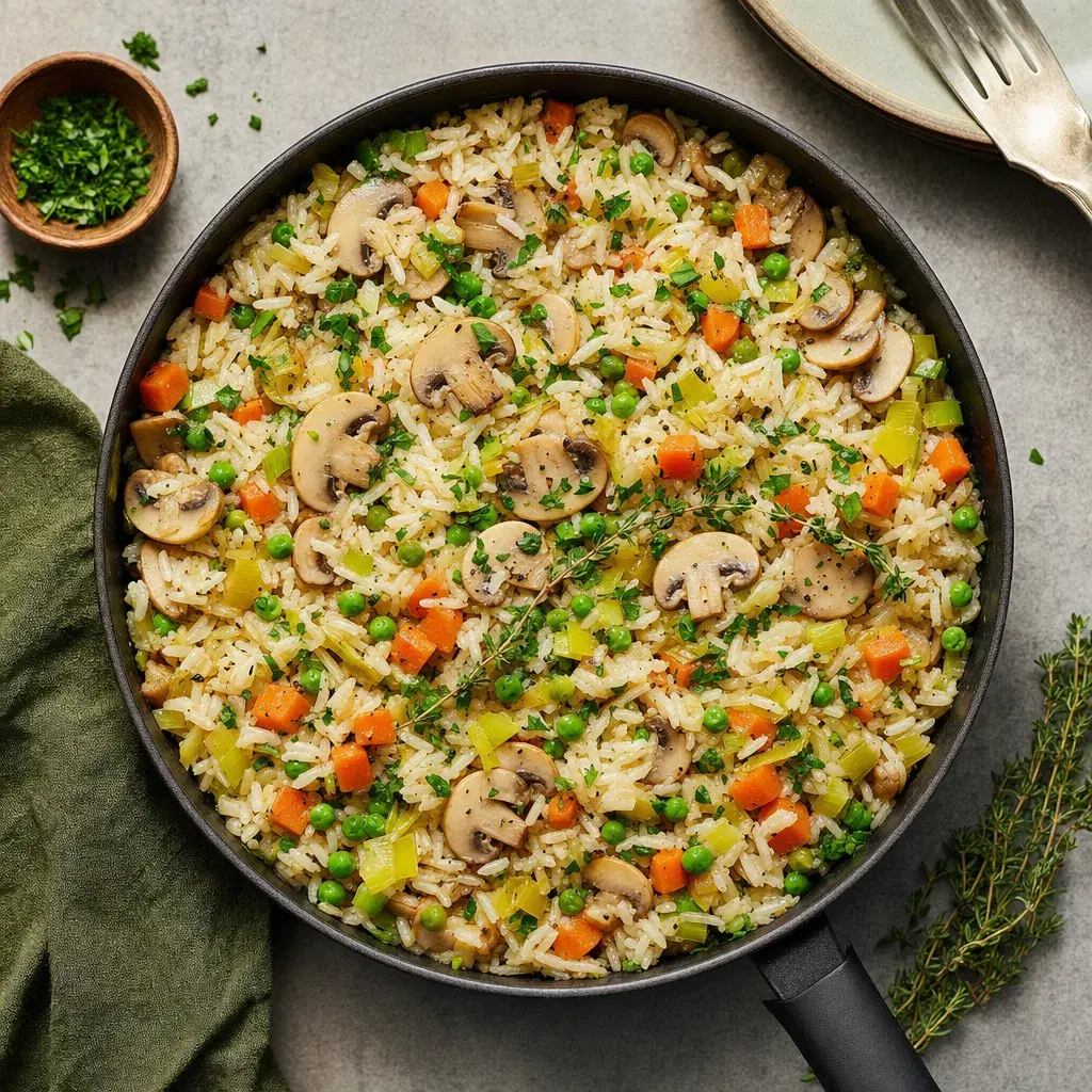 Leek Mushroom Garden Rice recipe combo