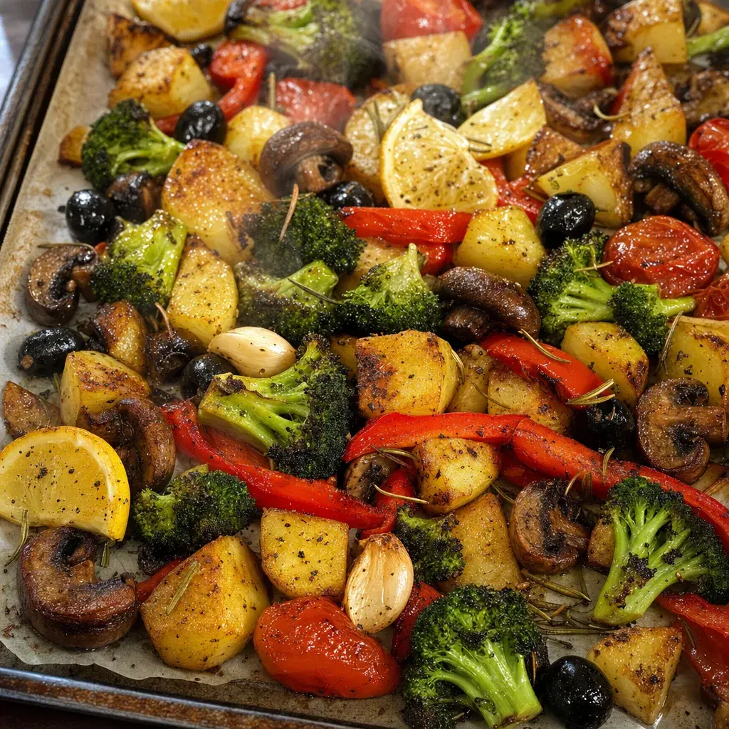 Rosemary Potato Broccoli Mushroom Tray recipe combo