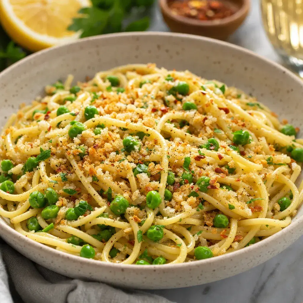 Lemon Pea Pasta with Toasted Breadcrumbs recipe combo