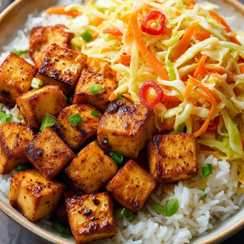 Crispy Tofu Pikliz Rice Bowls recipe combo