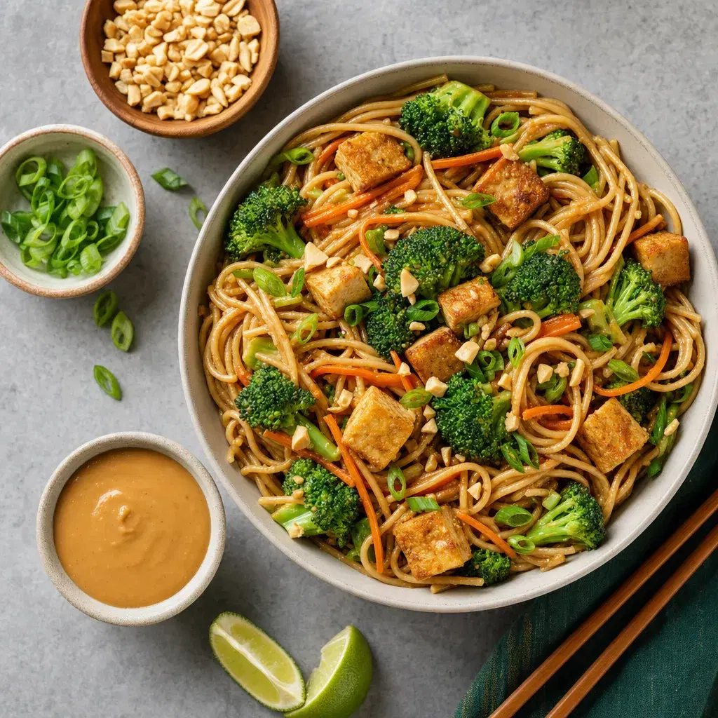 Peanut Tofu Broccoli Noodles recipe combo