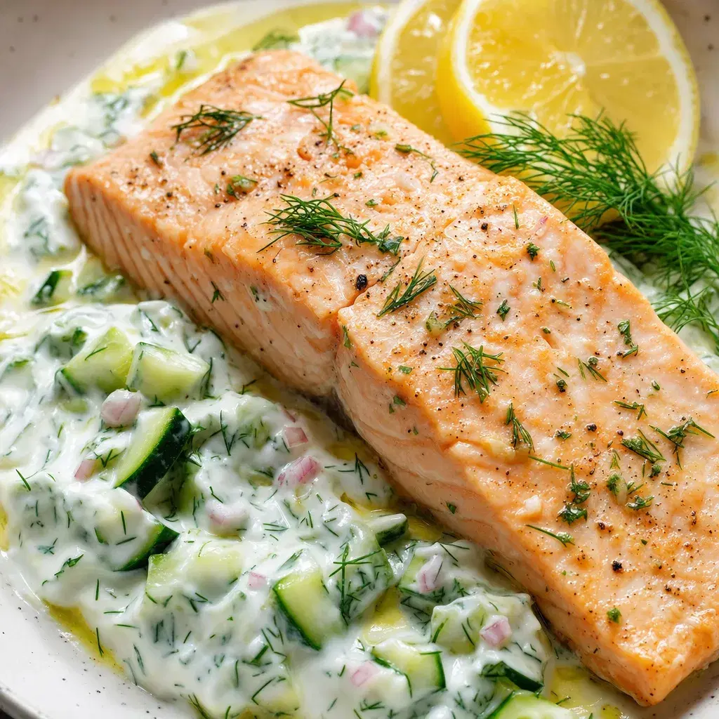 Poached Dill Yogurt Salmon recipe combo