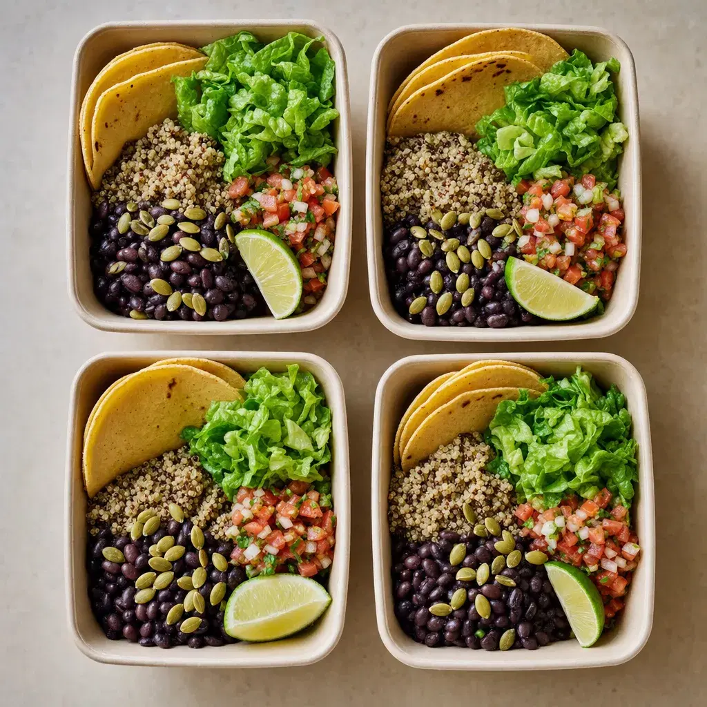 Quinoa Black Bean and Pumpkin Seed Taco Boxes recipe combo