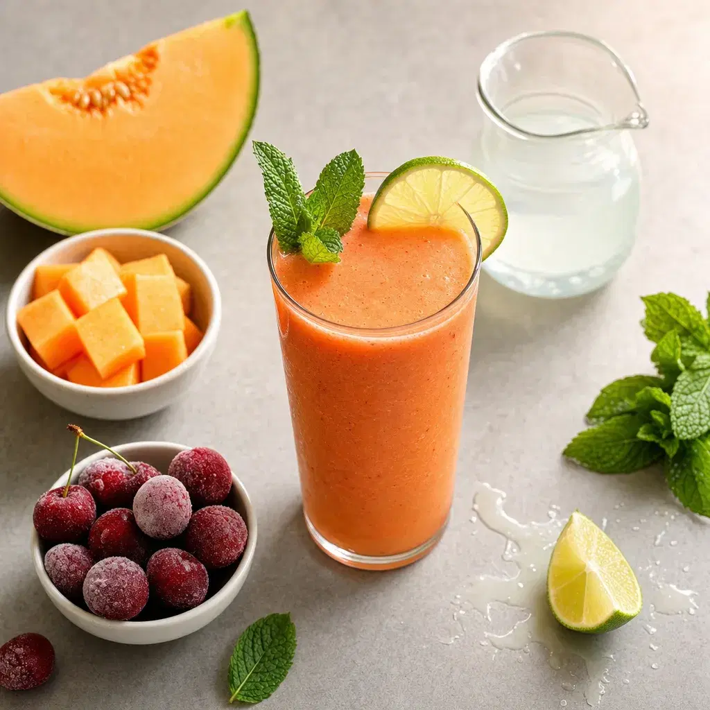Cantaloupe Cherry Lime Smoothie recipe combo