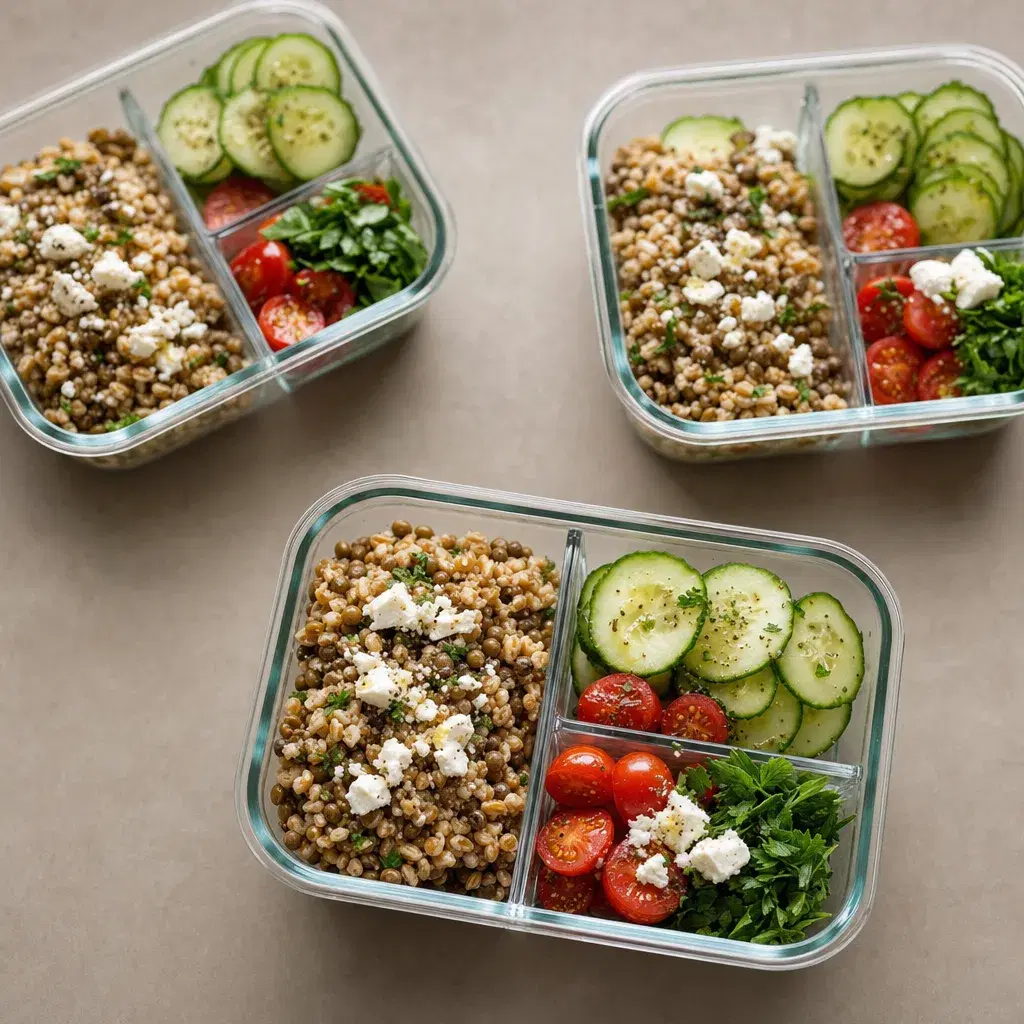 Mediterranean Farro Feta and Lentil Boxes recipe combo