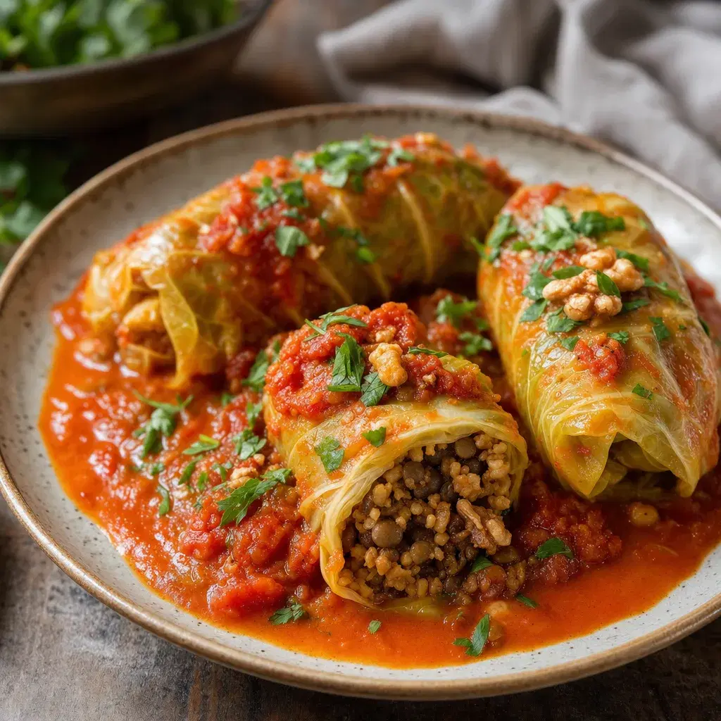 Walnut Lentil Stuffed Cabbage Rolls recipe combo