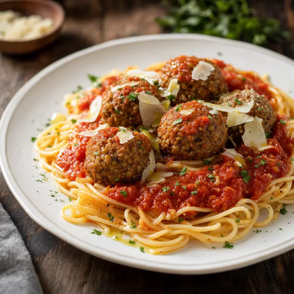 Spaghetti with Lentil Balls recipe combo