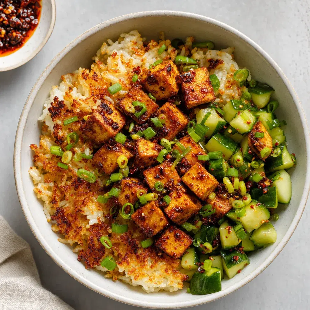 Crispy Rice Cucumber and Chili Crisp Tofu recipe combo