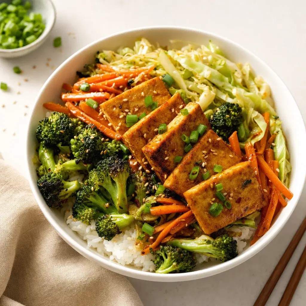Soy Sesame Tofu Rice Bowl recipe combo