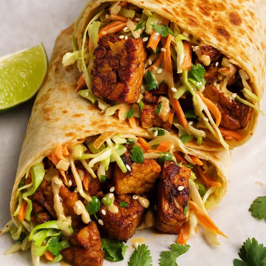 Crunchy Tempeh Peanut Slaw Wraps recipe combo